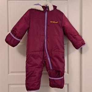 Purple snowsuit